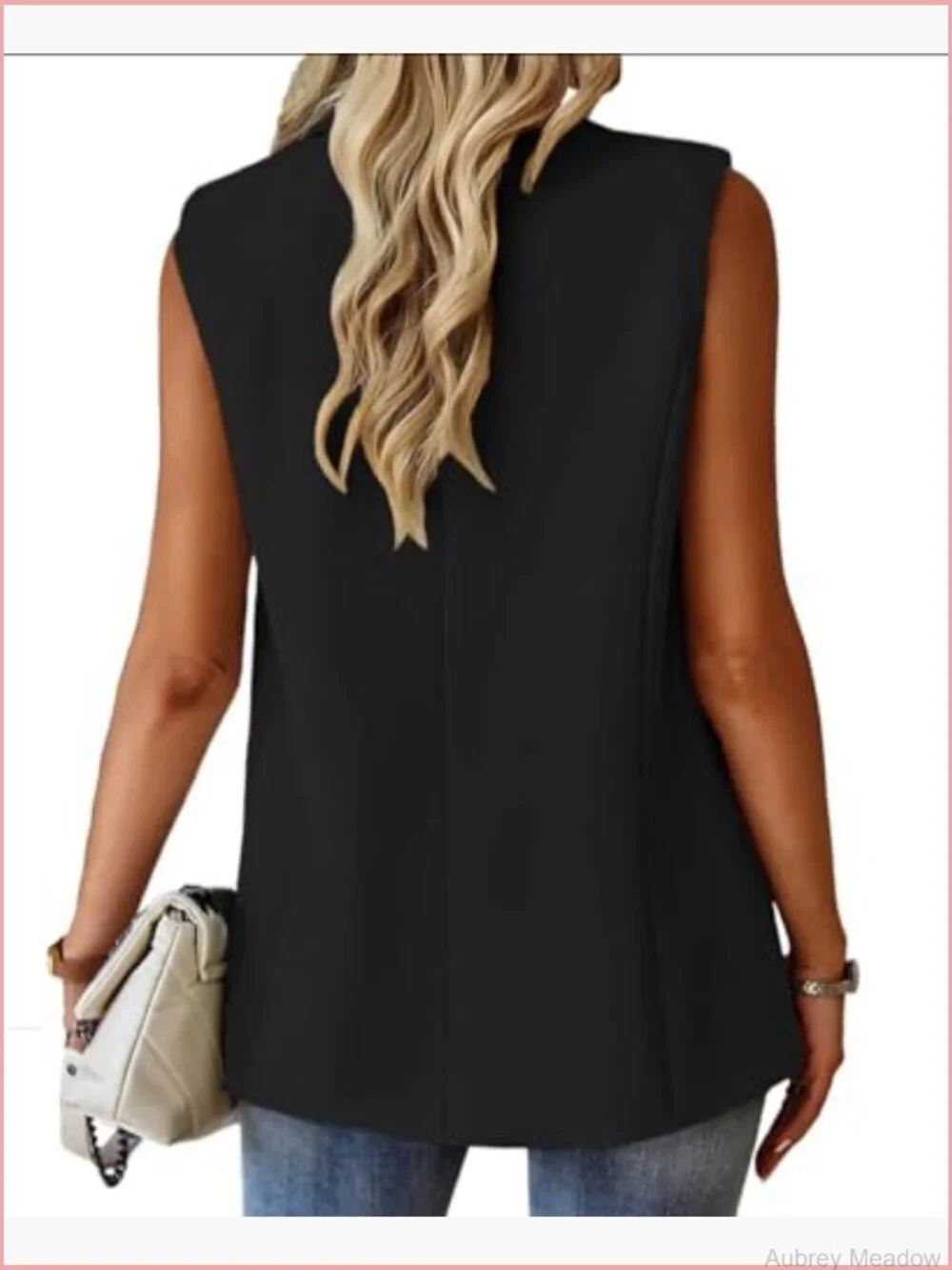Sleeveless Blazer Vest Casual Button Front Lightweight Jacket Summer Work
